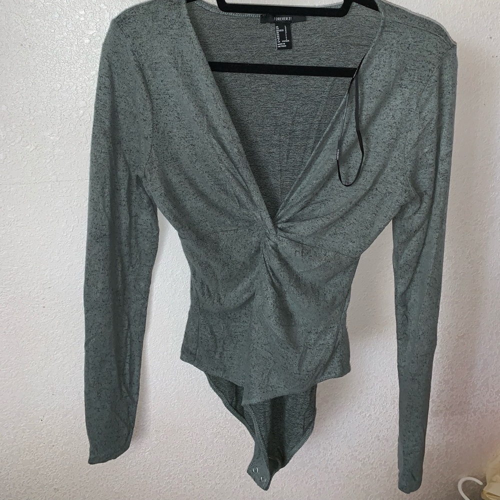 Blue long sleeve body suit
